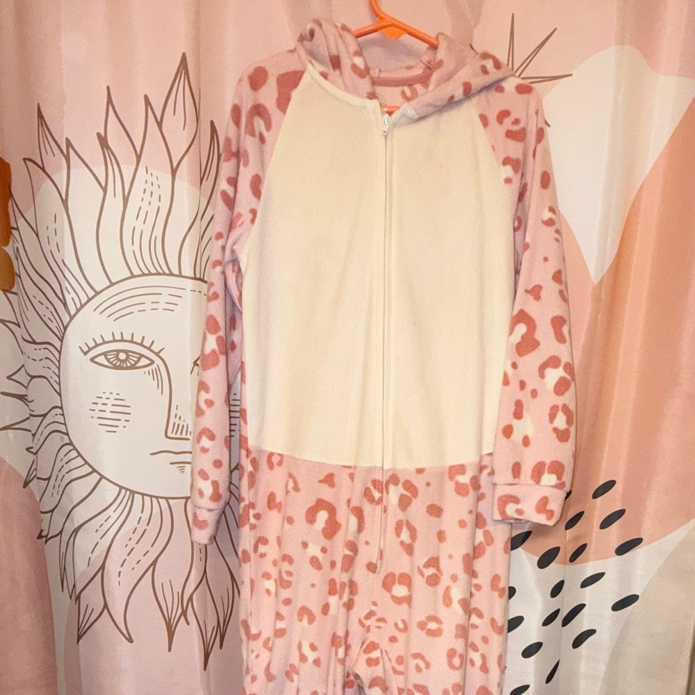 Pink Leopard Onsie - Size Small - Child 6/6X
